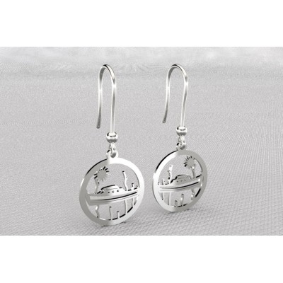 boucles d'oreilles argent pour femme - Bateau Pinasse - Lyn&Or Bijoux